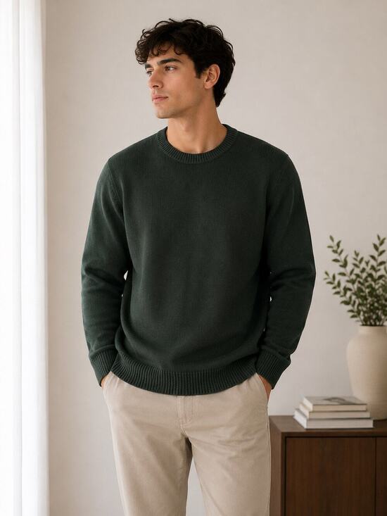Levi’s Other - Levi’s Men’s Crewneck Sweater Medium Green Cotton Knit Pullover NWT MSRP $64.50